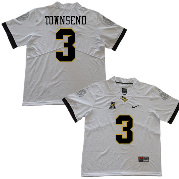 Youth #3 Xavier Townsend UCF Knights College Football Jerseys Stitched Sale-White